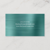 緑のエレガント金属フェイクスタイリスト 名刺 (裏面)