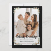 緑のエレガント離れのフレームクリスマスファミリーの写真 シーズンカード (正面)