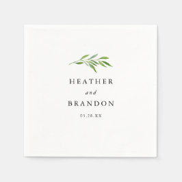 緑のエレガ素朴ントウェディング披露宴テーブル スタンダードカクテルナプキン