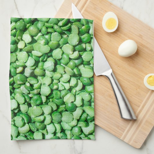 緑のエンドウの背景 キッチンタオル (四つ折り)