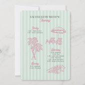 緑のオアシスパームスプリングスパステルビーチ独身最後の女祭り 招待状 (裏面)