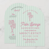 緑のオアシスパームスプリングスパステルビーチ独身最後の女祭り 招待状 (正面/裏面)