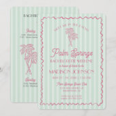 緑のオアシスパームスプリングス パステルビーチ  ブライズルーム 招待状 (正面/裏面)