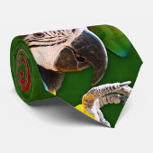 緑のオウムおよびコンゴウインコのタイ ネクタイ (ロール)