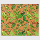 緑のオウムの包装紙 ラッピングペーパー (フラット)