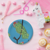 緑のオウムの紙皿 ペーパープレート (パーティー)