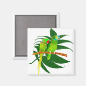 緑のオウムの贈り物 マグネット (正面/裏面)