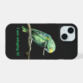 緑のオウムのiPhoneケース iPhone 15ケース (裏面横)