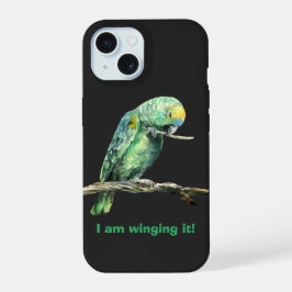 緑のオウムのiPhoneケース iPhone 15ケース