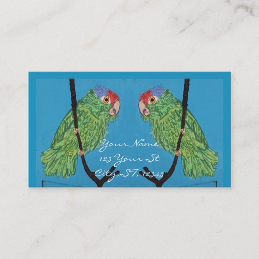 緑のオウム 名刺 (正面)