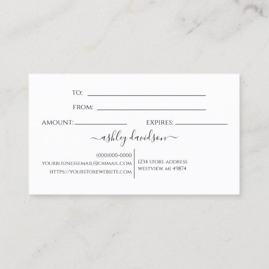 緑のオパール岩の層の虹色のストアのギフトカード 名刺 (裏面)