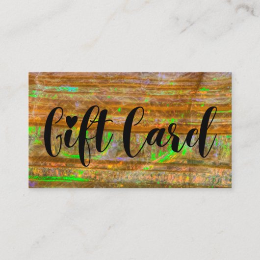 緑のオパール岩の層の虹色のストアのギフトカード 名刺 (正面)