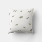 緑のオリーブと葉 クッション (裏面)