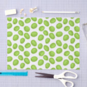 緑のオリーブのパターン 薄葉紙 (クラフト)