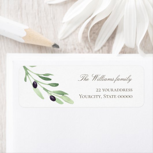 緑のオリーブの枝ラベル ラベル (インサイチュ)