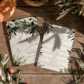 緑のオリーブの結婚水彩色が1つ 招待状