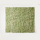 緑のオリーブカラーの美しいおばあちゃんニット模様 タペストリー (正面(横))