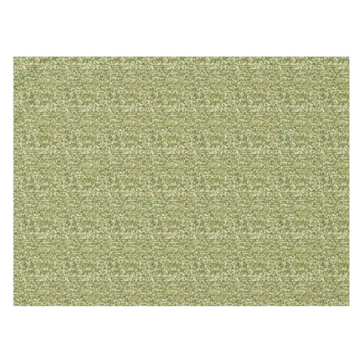 緑のオリーブカラーの美しいおばあちゃんニット模様 テーブルクロス (正面(横))