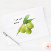 緑のオリーブ3個 スクエアシール (封筒)