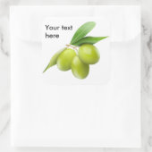 緑のオリーブ3個 スクエアシール (バッグ)