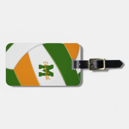 緑のオレンジの女の子の男の子チームのギフト ラゲッジタグ