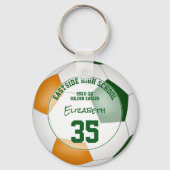 緑のオレンジ色のサッカーチームのギフトガールズボーズスポーツ キーホルダー (正面)
