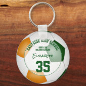 緑のオレンジ色のサッカーチームのギフトガールズボーズスポーツ キーホルダー (正面)