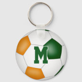 緑のオレンジ色のサッカーチームのギフトガールズボーズスポーツ キーホルダー (裏面)