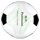 緑のオレンジ色のストライプ文字の追加メッセージシンプル サッカーボール (回転)