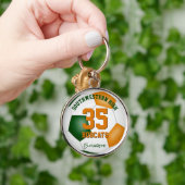 緑のオレンジ色のチームの女の子の男の子スポーティーなサッカー キーホルダー (手)