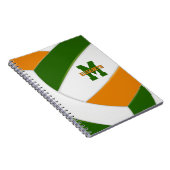 緑のオレンジ色のチームの色の女の子の男の子バレーボール ノートブック (右側)