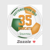 緑のオレンジ色のチームカラーズボーイズサッカー シール (シート)