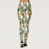 緑のオレンジ色のチームガーリーバレーボールパターン レギンス (裏面)