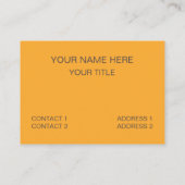 緑のオレンジ色の三角形のストライプパターン 名刺 (裏面)