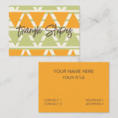 緑のオレンジ色の三角形のストライプパターン 名刺 (正面/裏面)