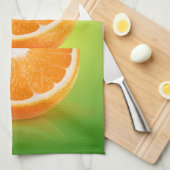 緑のオレンジ色の部分 キッチンタオル (四つ折り)