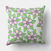 緑のオーガニック抽象芸術自然パターン クッション (裏面)