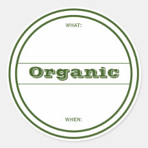 緑のオーガニック日付ホーム缶詰ステッカーラベル