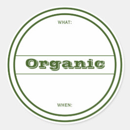 緑のオーガニック日付ホーム缶詰ステッカーラベル ラウンドシール