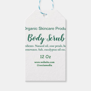 緑のオーガニック自然体スクラブバターに名前を追加 ギフトタグ