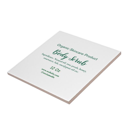 緑のオーガニック自然体スクラブバターに名前を追加 タイル (側面)