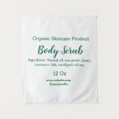 緑のオーガニック自然体スクラブバターに名前を追加 タペストリー (正面)