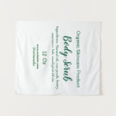 緑のオーガニック自然体スクラブバターに名前を追加 タペストリー (正面(横))