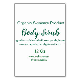 緑のオーガニック自然体スクラブバターに名前を追加 テーブルナンバー