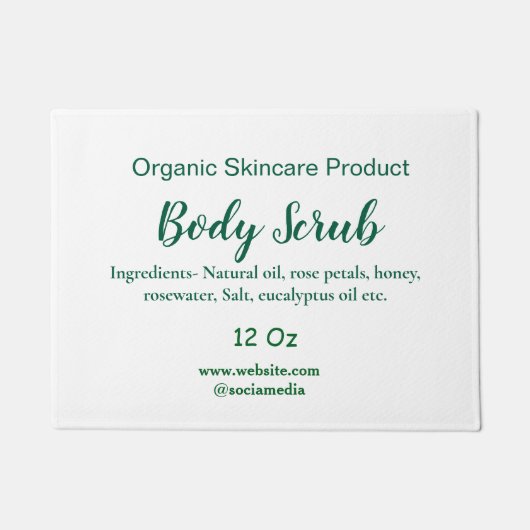 緑のオーガニック自然体スクラブバターに名前を追加 ドアマット (正面)