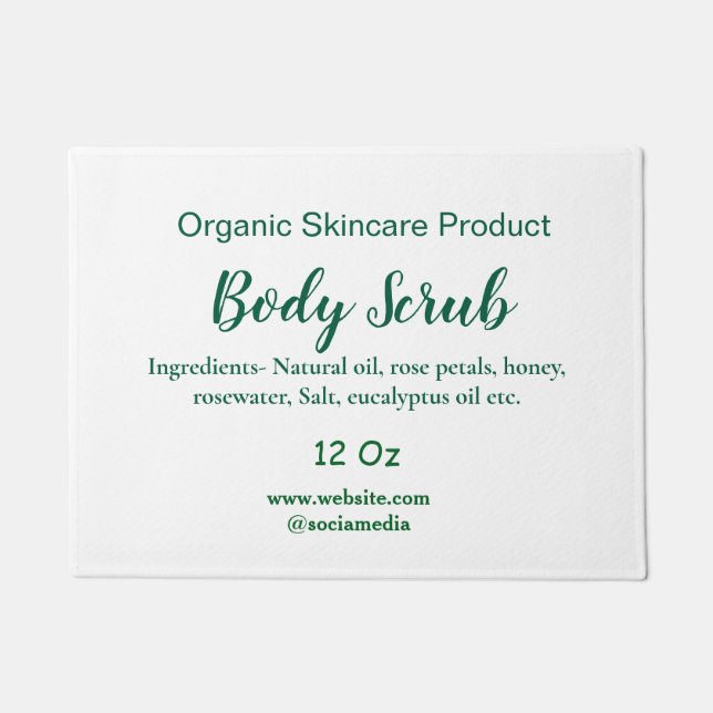 緑のオーガニック自然体スクラブバターに名前を追加 ドアマット (正面)