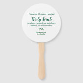 緑のオーガニック自然体スクラブバターに名前を追加 ハンドファン (裏面)