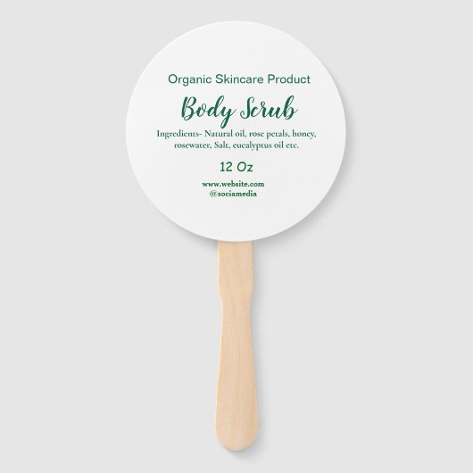 緑のオーガニック自然体スクラブバターに名前を追加 ハンドファン (正面)