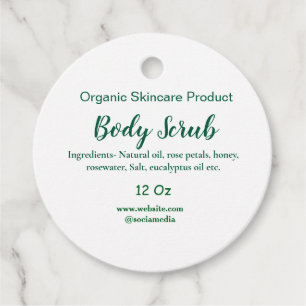 緑のオーガニック自然体スクラブバターに名前を追加 フェイバータグ