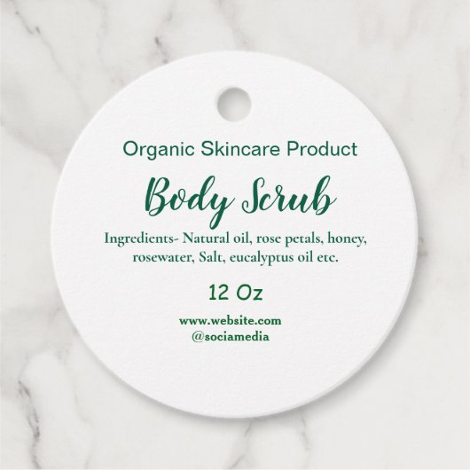 緑のオーガニック自然体スクラブバターに名前を追加 フェイバータグ (正面)